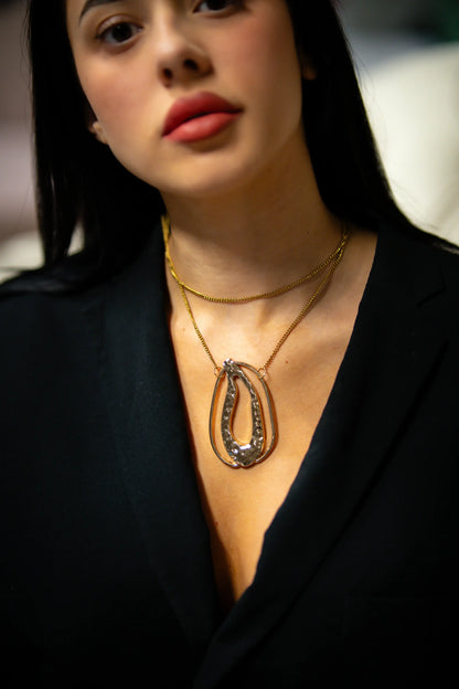 Tear Shape with Gold Chain